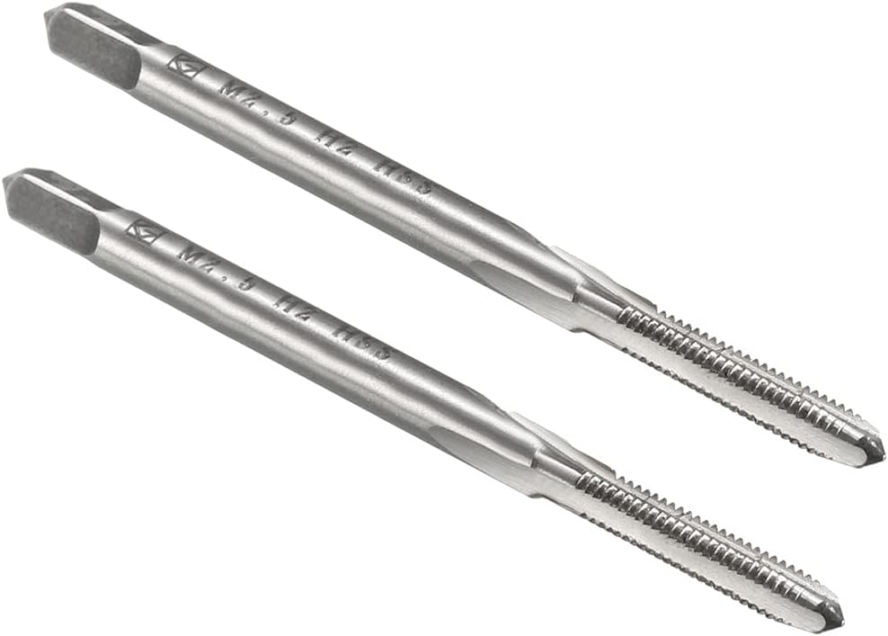 Metric Machine Taps M2.5 x 0.45mm H2 High Speed Steel 3 Straight Flutes Screw Tapping Threading Machinist Repair DIY Tool 2pcs
