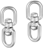 M4 Swivel Eye Double Ended Round Rotating Hoist Ring, 5/32 in Stainless Shackle Connector Bolts Eye to Eye 2 Pcs