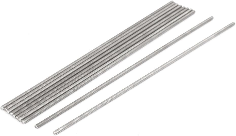 M3 x 180mm 0.5mm Pitch 304 Stainless Steel Fully Threaded Rods Bar Studs 10 Pcs