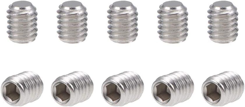 50Pcs M4x5mm Internal Hex Socket Set Grub Screws Flat Point 304 Stainless Steel Screw