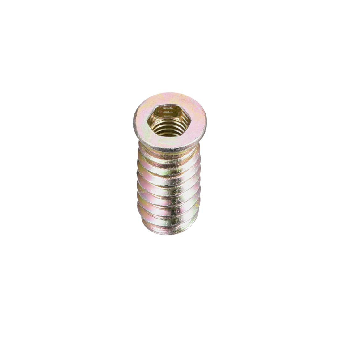 Wood Furniture M6x25mm Threaded Insert Nuts Interface Hex Socket Drive 50pcs