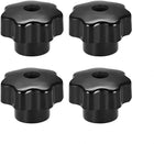 4 stk. Star Knob Grip Handle M12 Diameter Løse Bolte Kvinde Tråd Sort