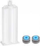 Epoxy Gun Adhesive Cartridge, 115mm Plastic Resin Mixer Dual Glue Cartridge with Gray Piston for 50ml/1.7oz 1:1 AB Glue Adhesive Gun
