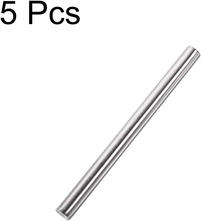 8mm x 100mm 304 โลหะสแตนเลสเฉียดกลมสำหรับงานฝึกงานตัวเอง - 5 ชิ้น