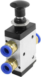 Pneumatic Solenoid Valve, 1 Position 2 Way 8mm Connector Alloy Air Hand Lever Operated Manual Control Push-pull Direct Acting Type