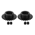 2 Pcs #25 Chain Roller Sprocket 20mm Bore, 1/4" Pitch 24 Tooth C45 Carbon Steel ANSI #25 Roller Sprocket Keyway 6 x 2.8mm with Set Screws for ISO 04C Chain