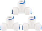 3pcs 3/8 Inch To 1/4 Inch Tube OD Tee-type Quick Connect Water Purifiers Tube Fittings Push Connector Water Hose for RO Reverse Osmosis System