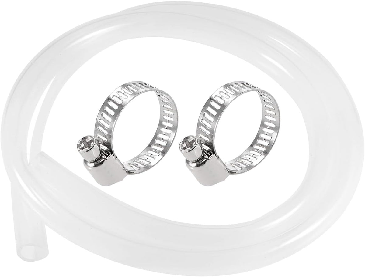 Silicone Tubing 18mm(0.7") ID 22mm(7/8") OD 5ft Silicone Rubber Tube Air Hose Water Pipe Clear with Clamps