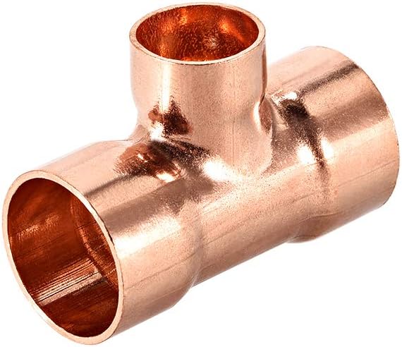 7/8-inch X 5/8-inch X 7/8-inch Copper Reducing Tee Copper Pressure Pipe Fitting Conector for Plumbing Supply and Refrigeration