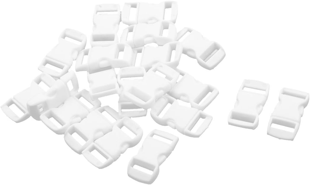 LinkMejor Plastic Handbag Webbing Adjustive Quick Release Buckle 10mm Strap Width 20 PCS White