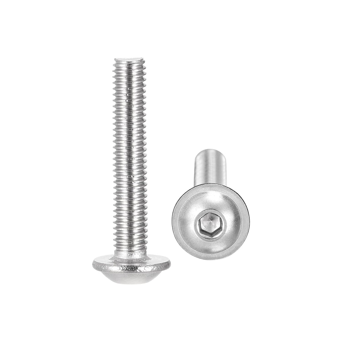Flanschierte Knopfkopf-Schraubkopf-Schrauben, M3*30mm Sechskantschraube, 304 Edelstahl-Befestigungsschrauben, Vollverzahnte Maschinenschraube 100Stück