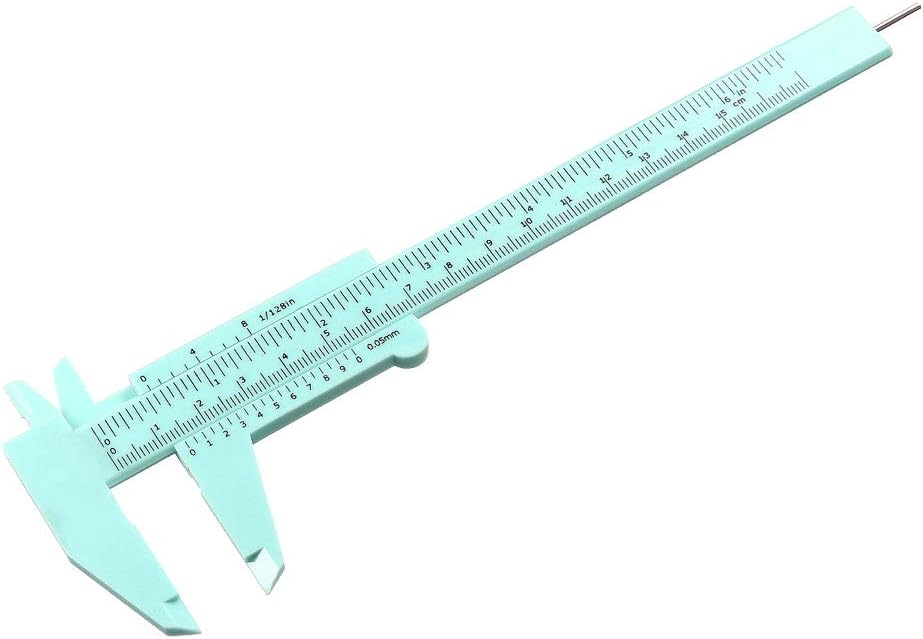 Vernier Caliper 150mm Mini Double Scale Plastic Ruler Measuring Tool Green Portable Sliding Gauge for Inside Outside Depth