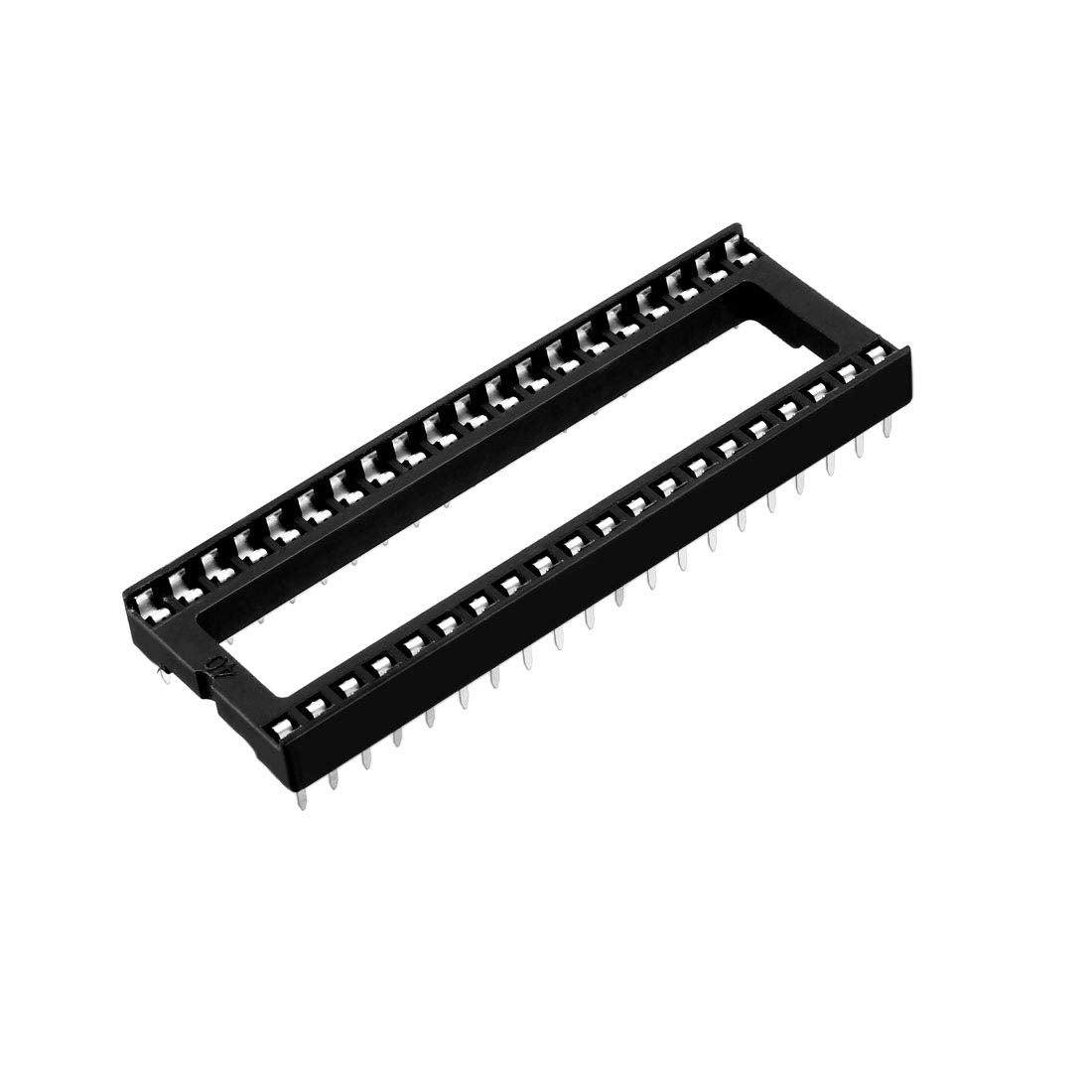 8pcs DIP IC Chip Socket Adaptor Solder Type 2.54mm Pitch Dual Row 40 Flat Pin 15mm Row Pitch