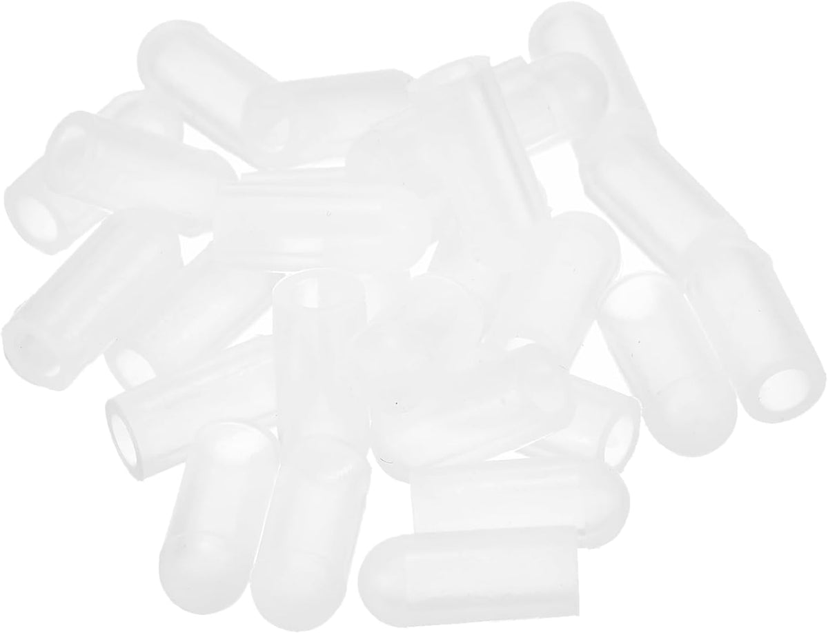 28Pcs Silicone End Caps, 5mm(3/16") ID 13mm(1/2") Height Round Rubber Elastic Screw Thread Protectors Soft Flexible Screw Bolt Covers Caps for Metal Tube Rod Bolt, Clear