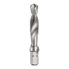 Combination Drill and Tap Bits, Metric M8 x 1.25 Thread 1/4" Hex Shank 4341 High Speed Steel Threading Screw Taps Machine Drilling Tapping Tool Kit