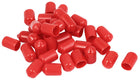 a15081800ux0403-DM Vinyl End Cap Wire Cable Tube Cover Protector, 10 mm Inner Diameter, Red (Pack of 35)