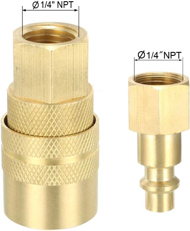 Collection de bouchons à haute pression, raccord rapide en laiton pour les tuyaux d'air, raccord rapide, 1/4" NPT, 5 pièces