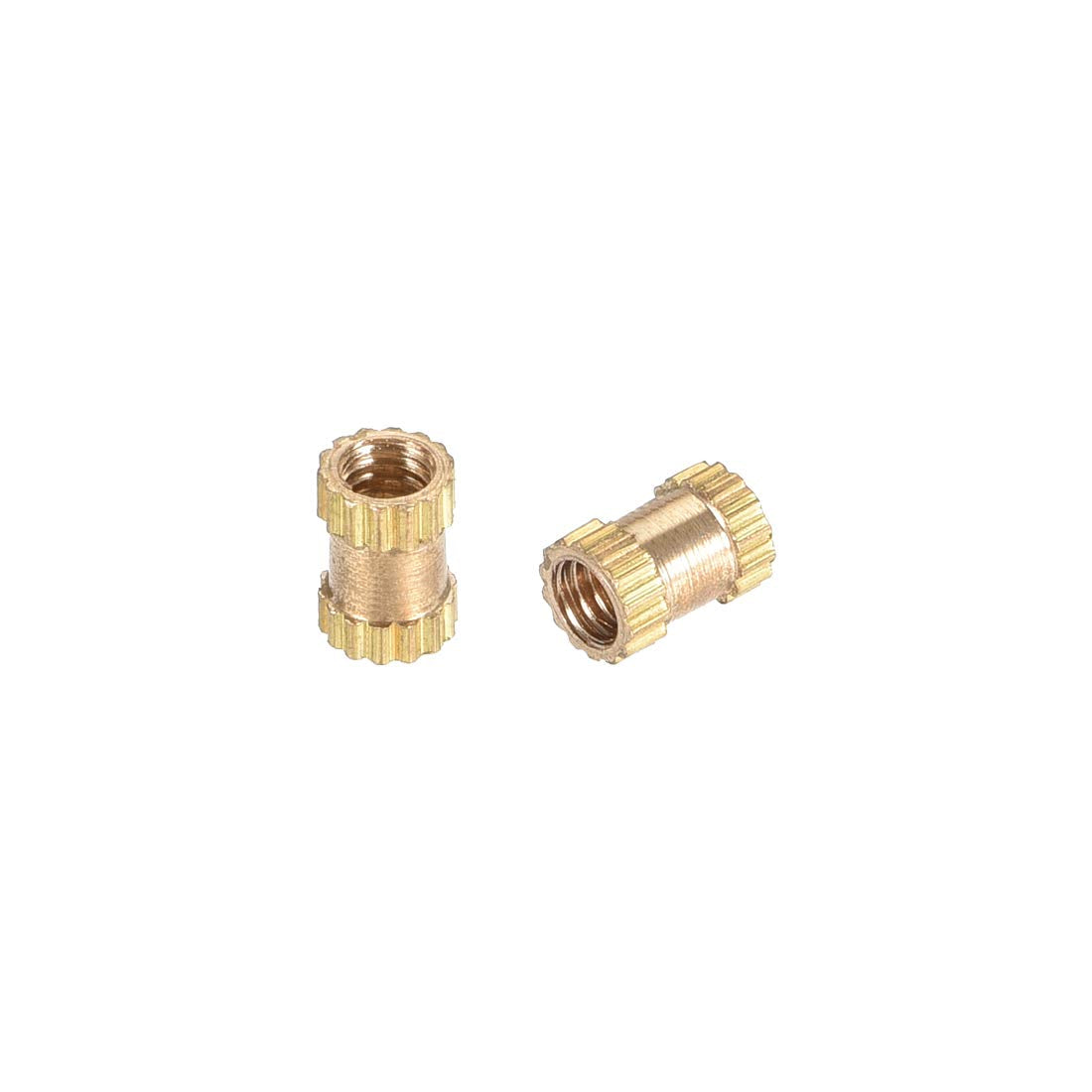 Knurled Insert Nuts, 50Pcs M2.5 x 5mm(L) x 3.5mm(OD) Female Thread Brass Embedment Nuts