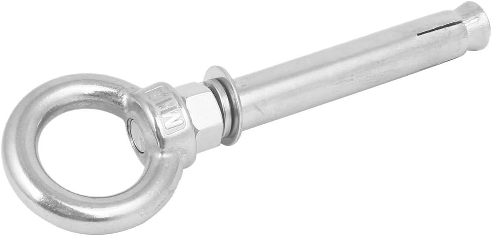 M12x120mm 304 Stainless Steel Ring Lifting Sleeve Expansion Closed Hook Eye Bolt