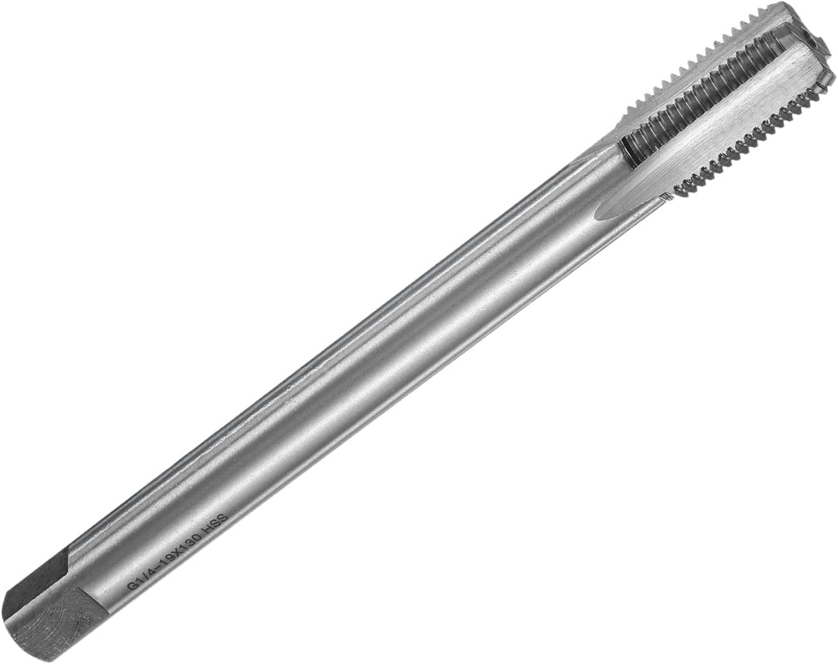 Straight Flute Thread Tap, G1/4-19 Screw Threading Tapping Tool Thread Milling Machine Taps, 6542 High Speed Steel (HSS), 5" (130mm) Long