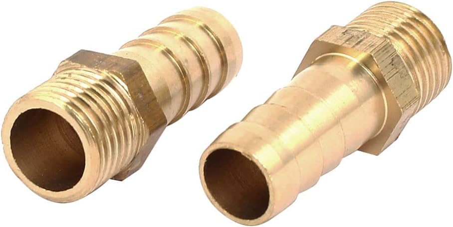 1/4BSP Male Thread 10mm Inner Dia Brass Hose Barb Coupler Fitting Connector 5pcs