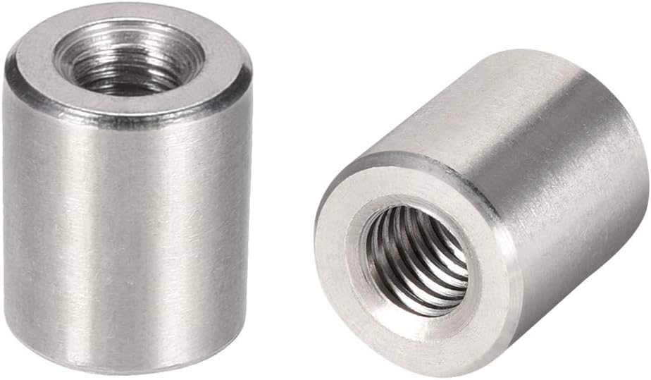 Round Connector Nuts, M5x12mm Height Sleeve Rod bar Stud Nut Stainless Steel 304, Pack of 10