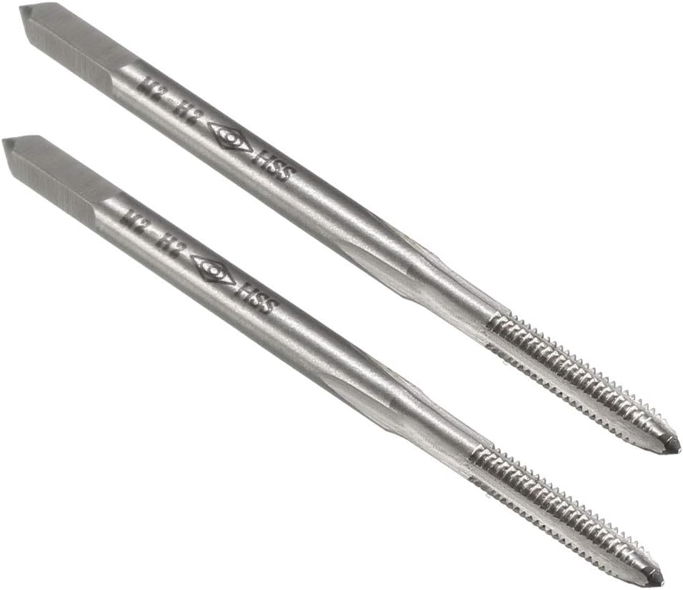 Metric Machine Tap M2 H2 High Speed Steel 3 Straight Flutes Screw Tapping Threading Machinist Repair DIY Tool 2pcs