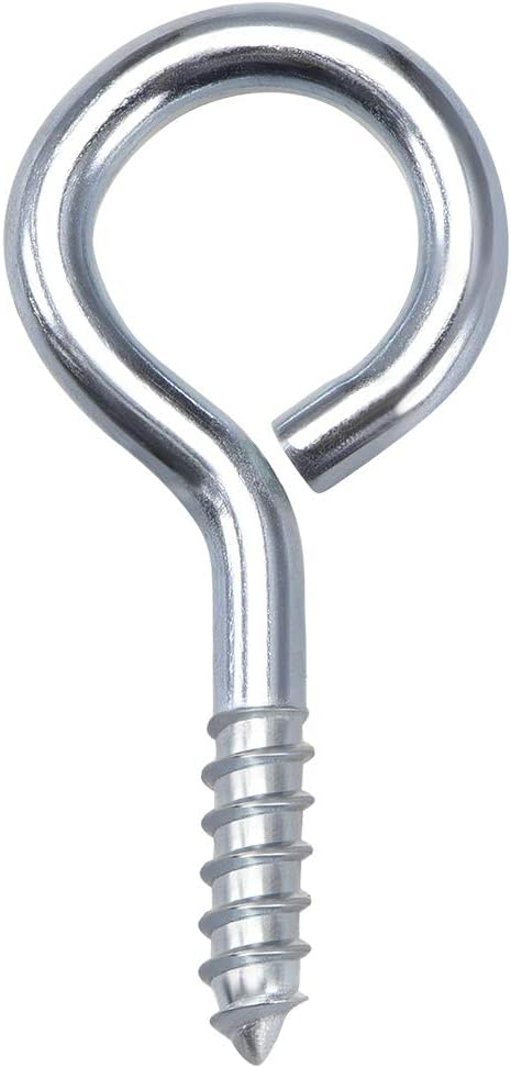 0.75 Inch Small Screw Eye Hooks Self Tapping Screws Carbon Steel Screw-in Hanger Eye-Shape Ring Hooks Blue Tone 25pcs