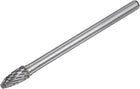 Carbide Burrs Rotary Files, Double Cut Tree with Ball Nose Tungsten Carbide Tip 8mm Cutting Head 6mm Shank 100mm (4-Inch) Length for Wood Metal Stone Polishing