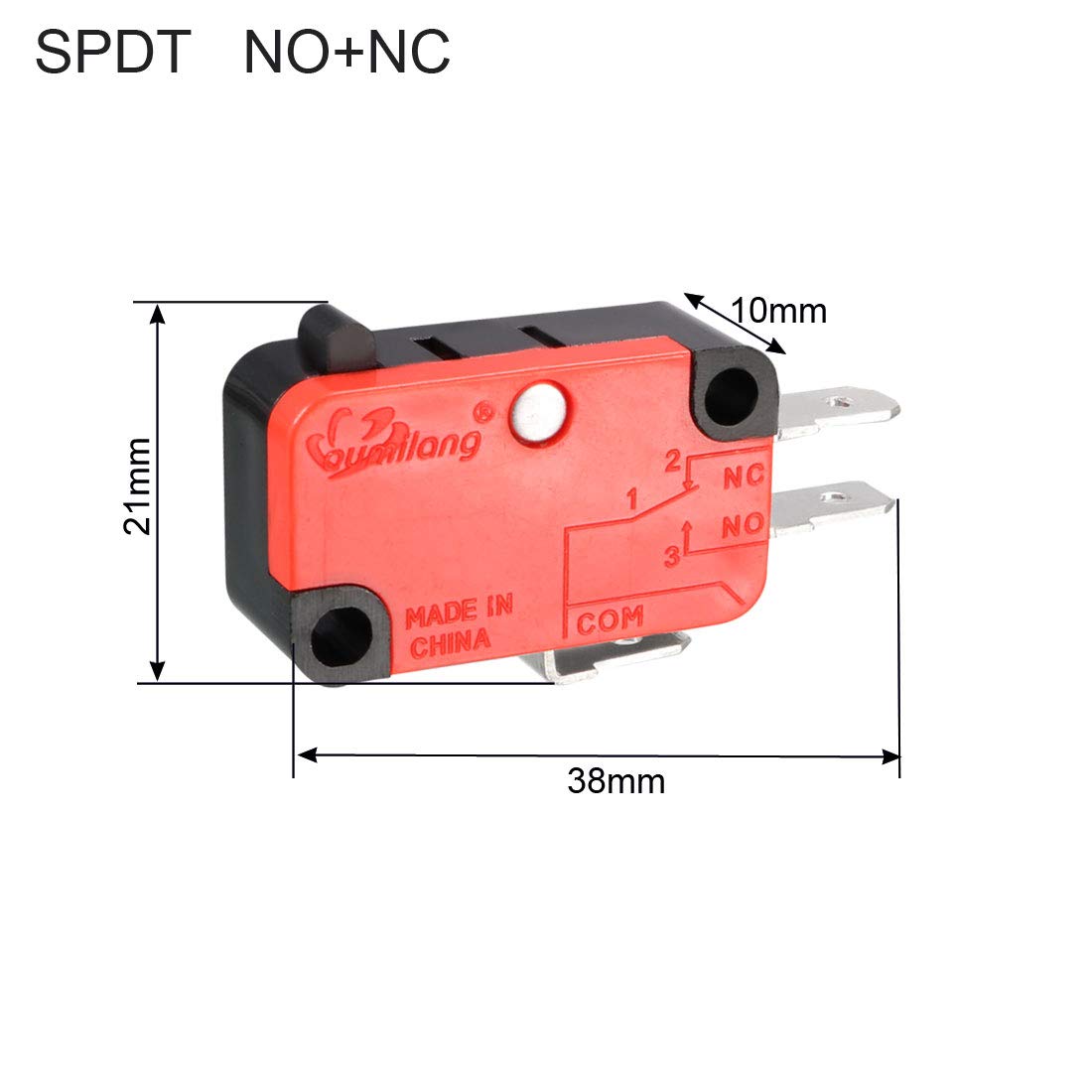 OV-15-1C25 15A 125/250V AC 3 Terminals Snap Button Type Mikro Begrænsningsswitch