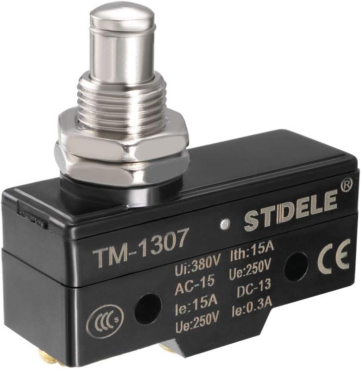 TM-1307 SPDT 1NO+1NC Panel Mount Snap Button Type Micro Limit Switch Screw Terminals