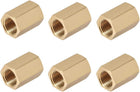 Brass Pipe Fitting Connector Straight Hex Nipple Coupler 1/8 X 1/8 G Female Thread Gold Tone 6pcs