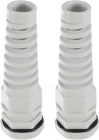 2Pcs G3/8" IP68 Cable Gland Waterproof 6-10mm Adjustable Strain Relief Cord Connector Spiral Nylon Joint Gasket for Cable Wire, Grey