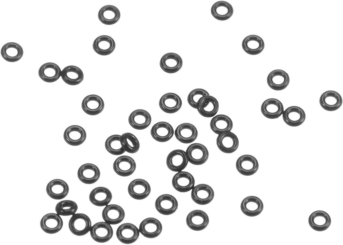 50PCS 1.3mm Black Rubber Watch Gasket O-Ring, Tiny Assortment Crown-O-Ring for Waterproof Seal