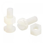 20 Pairs Nylon Screw Nut Assortment, M5x16mm Slotted Pan Head Screws & M5 Hex Nuts for Machinery, Electronics, White