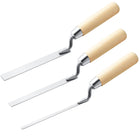 3 Pcs Peckspade, 6-3/4" x 1/4", 3/8", 1/2", Trähandtag