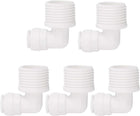 5pcs Elbow 1/2 Inch BSP Male To 1/4 Inch Tube OD Water Tube Quick Connect Fitting Water Purifiers Fittings Hose Connector Filters Tubing Hose for RO Reverse Osmosis System