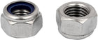 M14 304 Stainless Steel Nylon Insert Hex Lock Nuts Silver Tone 2pcs