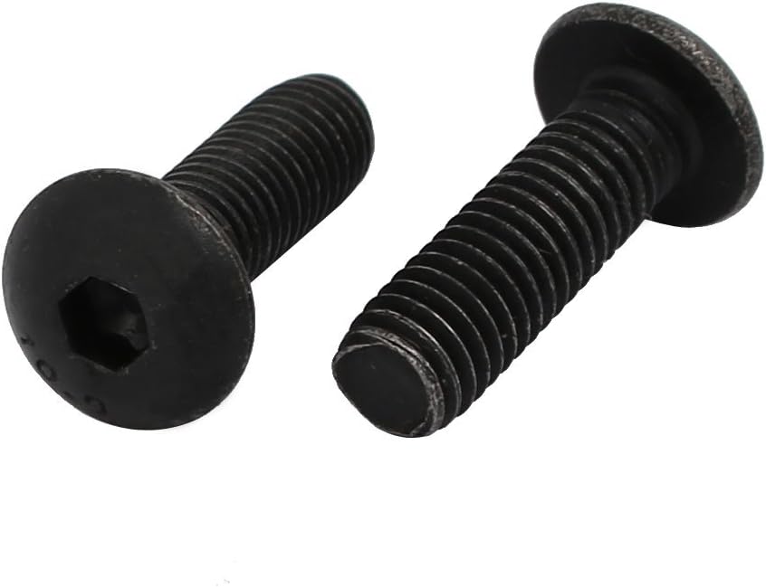 2pcs M5x16mm 10.9 Grade Hex Socket Reverse Left Hand Thread Screw Bolt Black