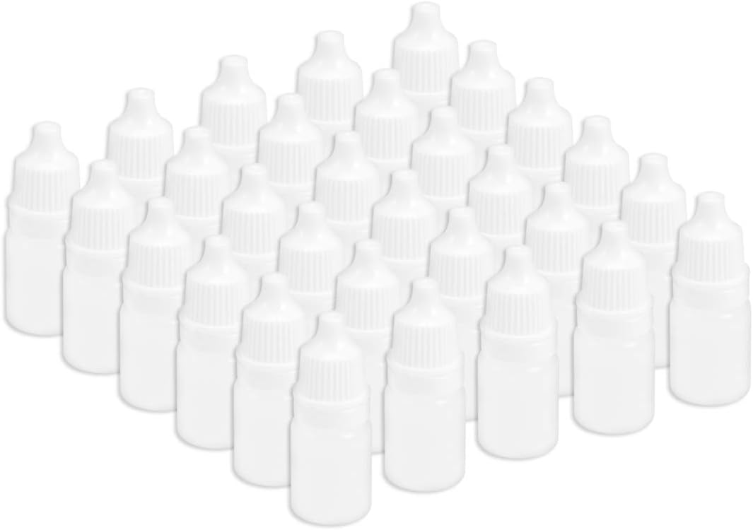 Plastic Dropper Bottle, 5ml/0.17oz Small Mouth Drop Bottles Empty Squeezable Eye Liquid Dropper Bottle 30pcs