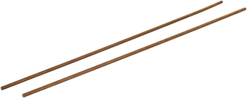 a16040100ux0225 M3 x 250mm Male Threaded 0.5mm Pitch All Thread Brass Rod Bar