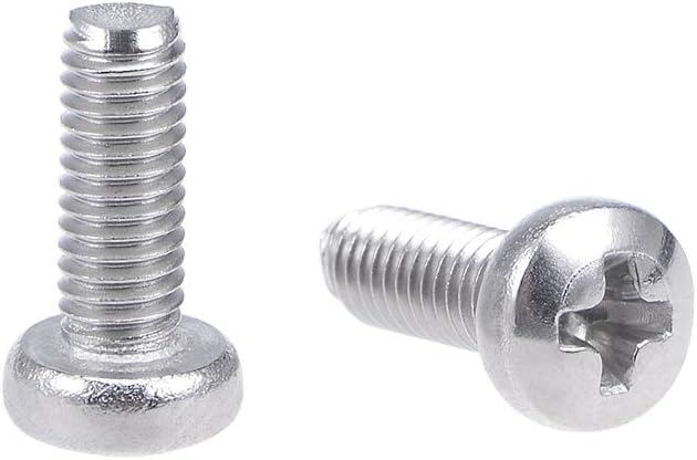M3x8mm Machine Screws Pan Phillips Cross Head Screw 304 Stainless Steel Fasteners Bolts 100Pcs