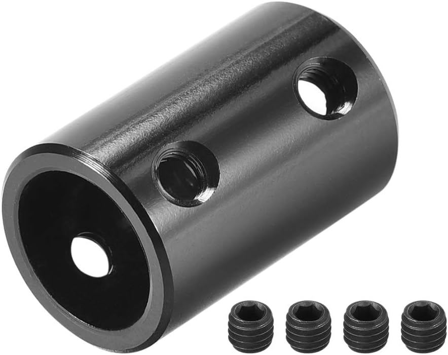 12mm to 12mm Bore Rigid Coupling Set Screw L25XD16 Aluminum Alloy,Shaft Coupler Connector for 3D Printers, Motor Accessories,Black