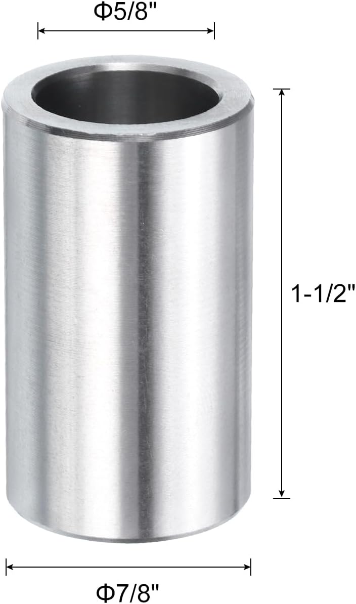 10pcs Edelstahl-Spacer 5/8" Loch x 7/8" OD x 1-1/2" Länge Schrauben Standoff Dichtung flacher Oberfläche runder Metall-Spacer für 5/8 Schrauben, Bolzen und Stäbe