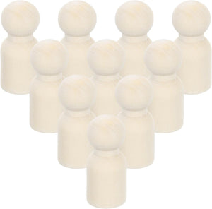 50 Pcs Wood Peg Dolls 1.69 Inch Male Unfinished Dolls Bodies Natural Wooden Figures Decorative Peg People for Painting, DIY Arts, Crafts and Graffiti