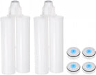 2Pcs Epoxy Gun Adhesive Cartridge, 192mm Plastic Resin Mixer Dual Glue Cartridge with Gray Piston for 200ml/6.8oz 1:1 AB Glue Adhesive Gun