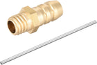 Aluminum Round Seamless Straight Tube 5mm ID with Brass Fitting Connector Metric M6-1 Male to Barb Fit Hose 6mm ID, Pack of 4