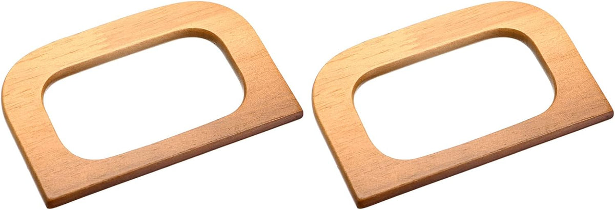 Wooden Purse Handles, 4.8" 2Pcs D Shape Handbag Handle Replacement Accessories for Purse Making DIY Handmade Beach Bag Straw Bag, Coffee