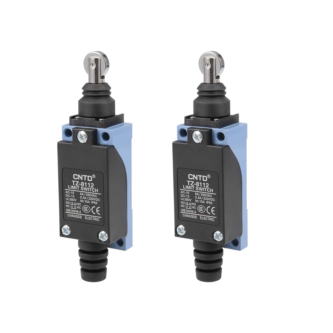 2 Pcs TZ-8112 Limit Switch Roller Plunger 1NC+1NO for CNC Mill 3D Printer Door Switch