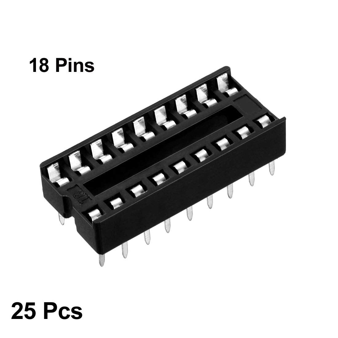 25pcs DIP IC Chip Socket Adapter Löttyp 2.54mm Pitch Doppelreihe 18 Flachpin 7.6mm Reihe Abstand